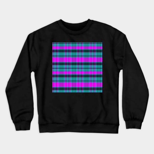 Vaporwave Aesthetic Calan 1 Hand Drawn Textured Plaid Pattern Crewneck Sweatshirt by GenAumonier